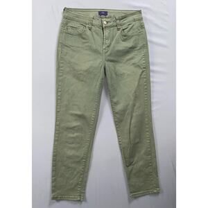 NYDJ Lift/Tuck 'Ankle' Lightweight Stretch Jeans. Olive Green, Women's 4P. GUC!